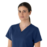 Carhartt Force Essentials Women's V-Neck Scrub Top - Navy neckline