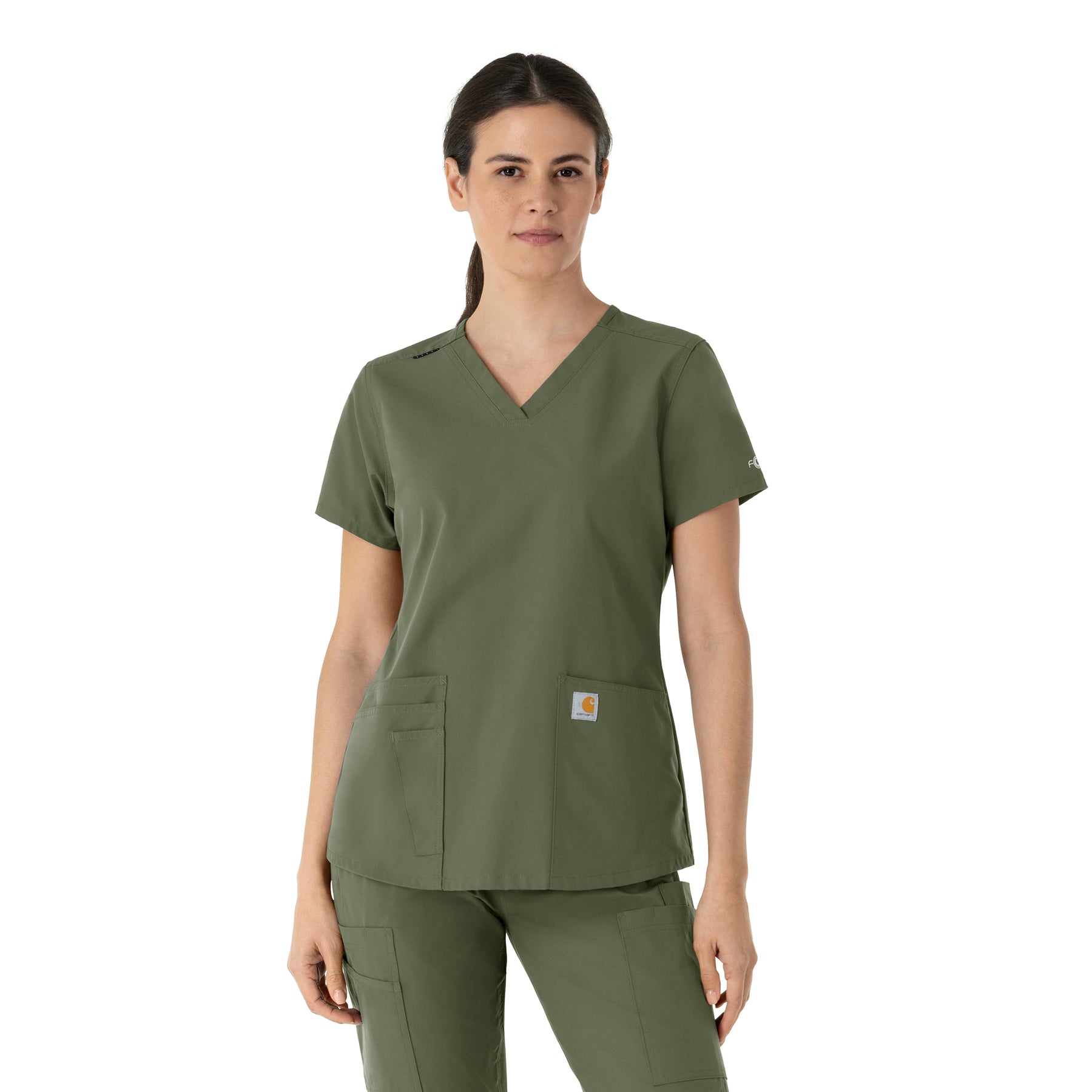 Force Essentials Women's V-Neck Scrub Top Olive