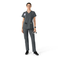 Carhartt Force Essentials Women's V-Neck Scrub Top - Pewter scrub set