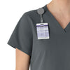 Carhartt Force Essentials Women's V-Neck Scrub Top - Pewter badge loop