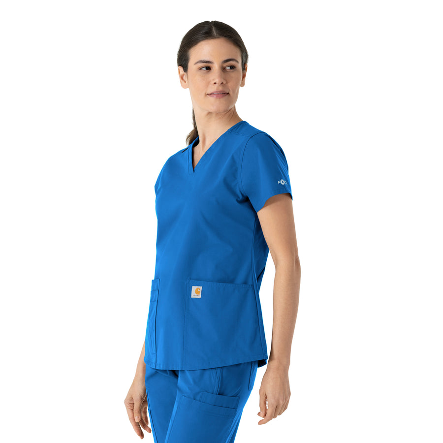 Carhartt Force Essentials Women's V-Neck Scrub Top - Royal side