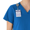 Carhartt Force Essentials Women's V-Neck Scrub Top - Royal a badge loop