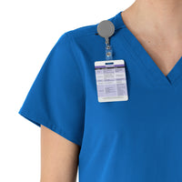 Carhartt Force Essentials Women's V-Neck Scrub Top - Royal a badge loop