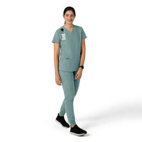 Force Essentials Women's V-Neck Scrub Top Summer Blue full scrub set
