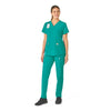 Force Essentials Women's V-Neck Scrub Top Teal Blue full scrub set