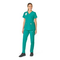 Force Essentials Women's V-Neck Scrub Top Teal Blue full scrub set