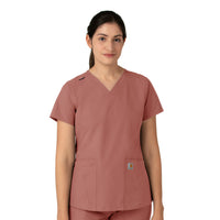 Force Essentials Women's V-Neck Scrub Top Wildrose