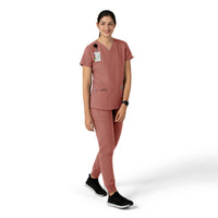 Force Essentials Women's V-Neck Scrub Top Wildrose full scrub set