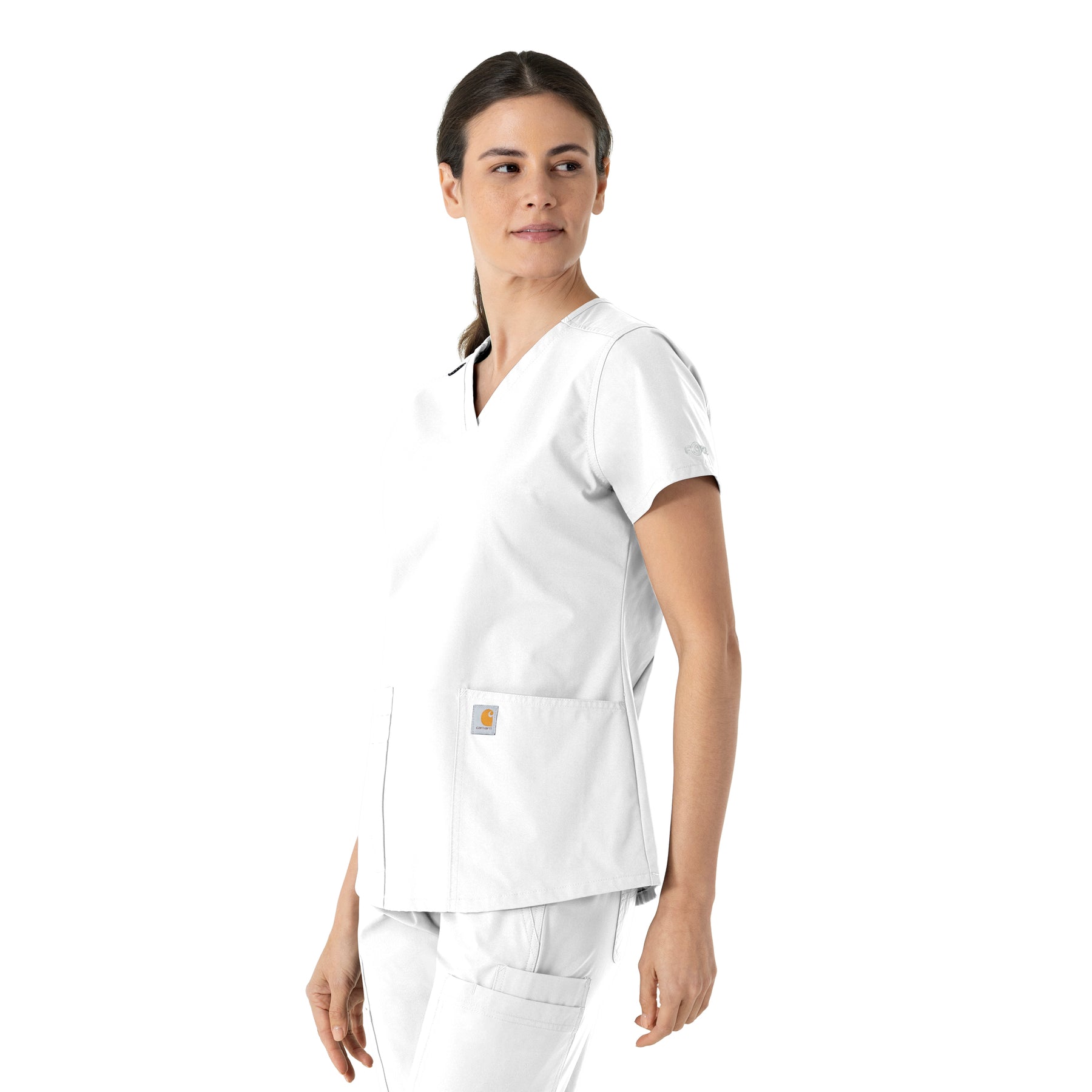 Carhartt Force Essentials Women's V-Neck Scrub Top - White side