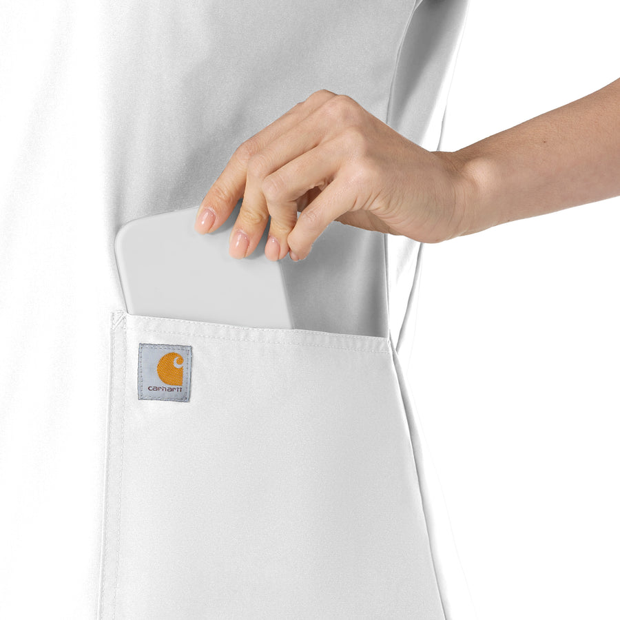 Carhartt Force Essentials Women's V-Neck Scrub Top - White pocket