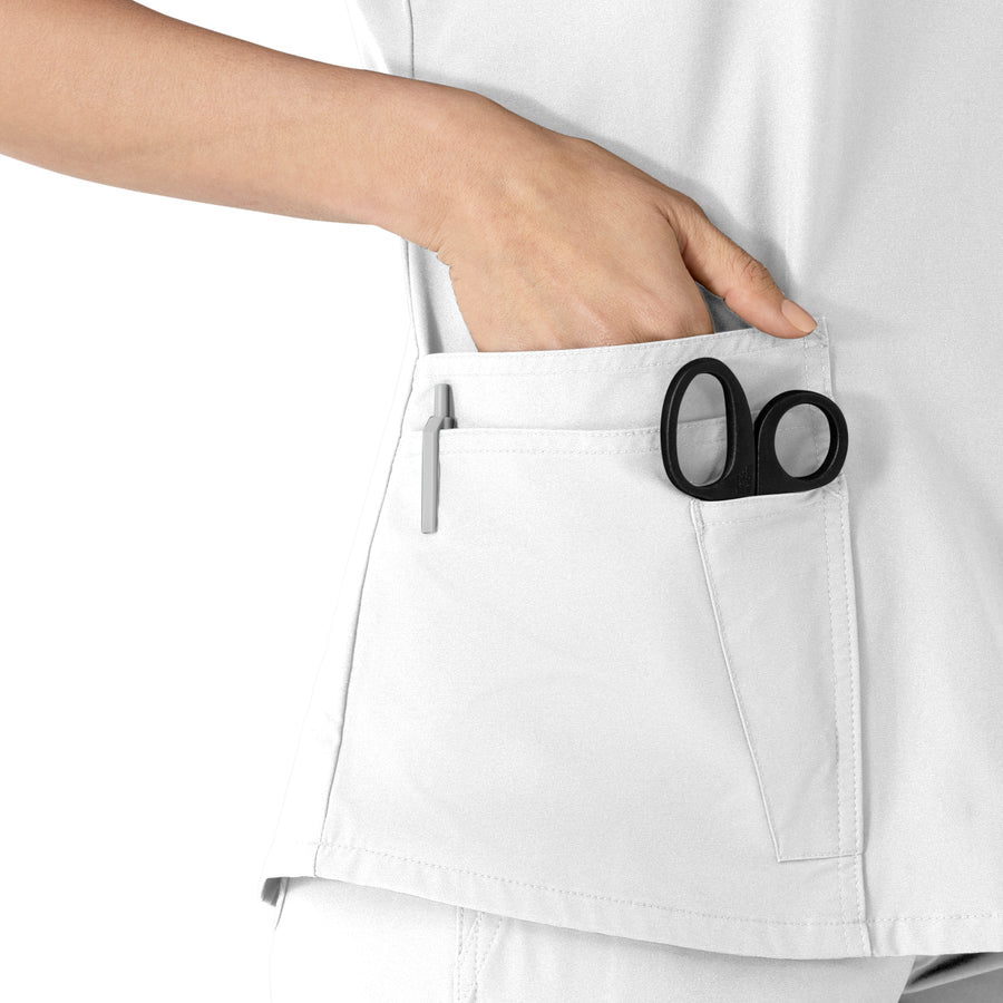 Carhartt Force Essentials Women's V-Neck Scrub Top - White scissor pocket