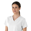 Carhartt Force Essentials Women's V-Neck Scrub Top - White neckline