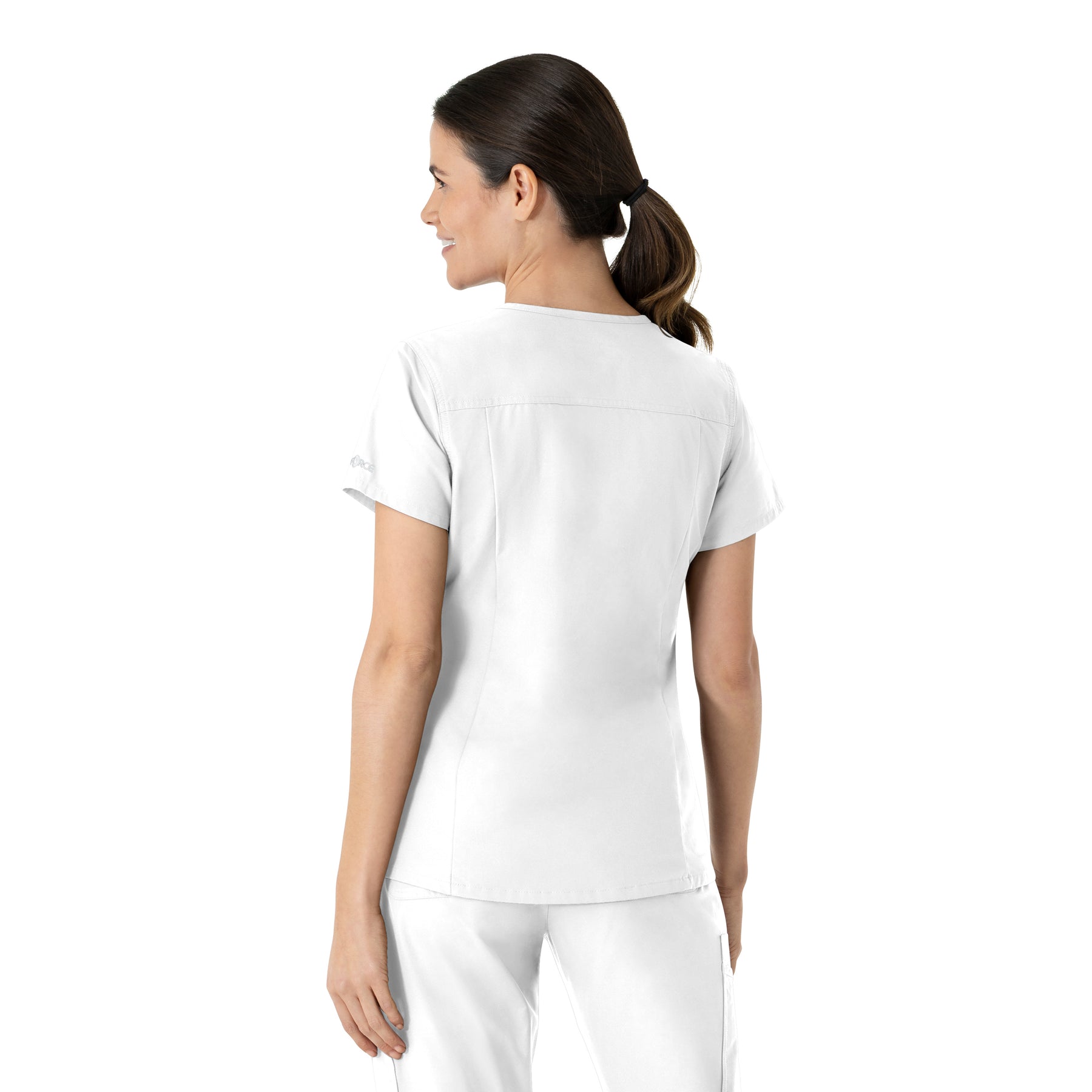 Carhartt Force Essentials Women's V-Neck Scrub Top - White back