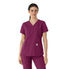 Carhartt Force Essentials Women's V-Neck Scrub Top - Wine