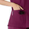 Carhartt Force Essentials Women's V-Neck Scrub Top - Wine scissor pocket