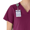 Carhartt Force Essentials Women's V-Neck Scrub Top - Wine badge loop