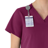 Carhartt Force Essentials Women's V-Neck Scrub Top - Wine badge loop