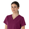 Carhartt Force Essentials Women's V-Neck Scrub Top - Wine neckline