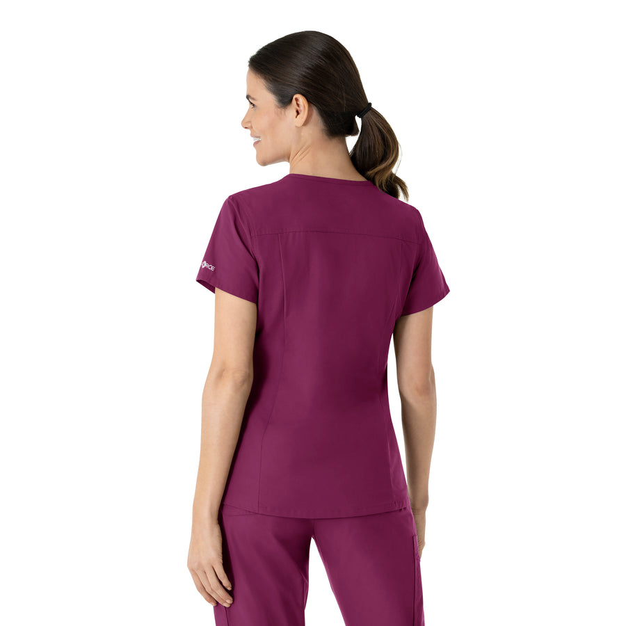 Carhartt Force Essentials Women's V-Neck Scrub Top - Wine back