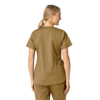 Rugged Flex Ripstop Women's V-Neck Scrub Top Dijon back view