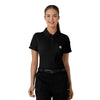 Rugged Flex RSCU Women's Lightweight Short Sleeve Polo Scrub Top Black front detail