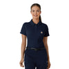 Rugged Flex RSCU Women's Lightweight Short Sleeve Polo Scrub Top Dark Navy front detail