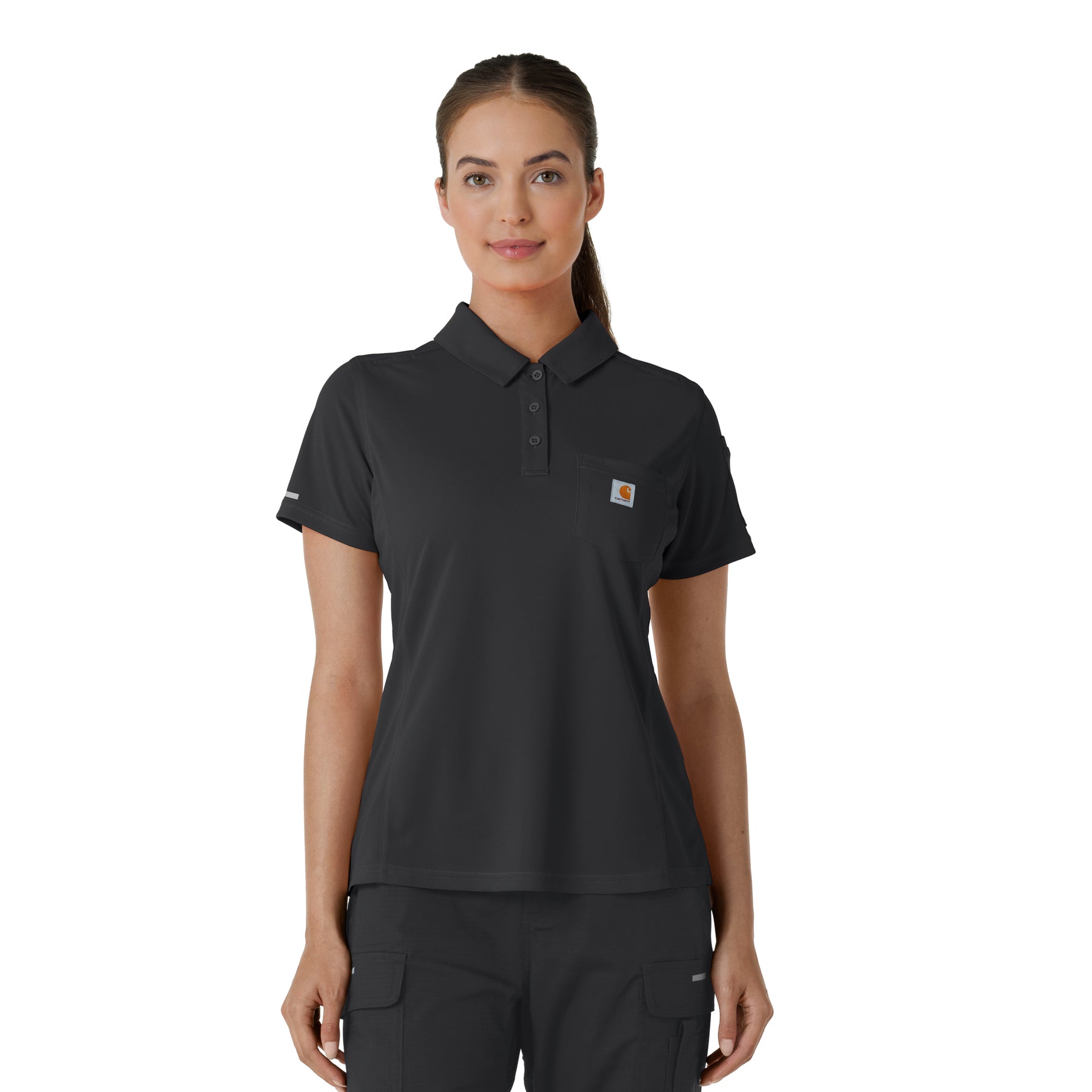 Rugged Flex RSCU Women's Lightweight Short Sleeve Polo Scrub Top Pewter