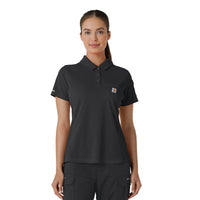Rugged Flex RSCU Women's Lightweight Short Sleeve Polo Scrub Top Pewter