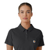 Rugged Flex RSCU Women's Lightweight Short Sleeve Polo Scrub Top Pewter side detail 1