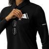 Rugged Flex RSCU Women's Heavyweight Long Sleeve Polo Scrub Top Black full scrub set