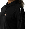 Rugged Flex RSCU Women's Heavyweight Long Sleeve Polo Scrub Top Black side view