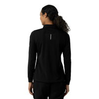 Rugged Flex RSCU Women's Heavyweight Long Sleeve Polo Scrub Top Black back view