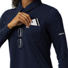 Rugged Flex RSCU Women's Heavyweight Long Sleeve Polo Scrub Top Dark Navy full scrub set