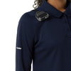 Rugged Flex RSCU Women's Heavyweight Long Sleeve Polo Scrub Top Dark Navy front detail