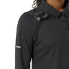 Rugged Flex RSCU Women's Heavyweight Long Sleeve Polo Scrub Top Pewter front detail