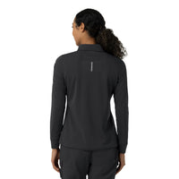 Rugged Flex RSCU Women's Heavyweight Long Sleeve Polo Scrub Top Pewter back view