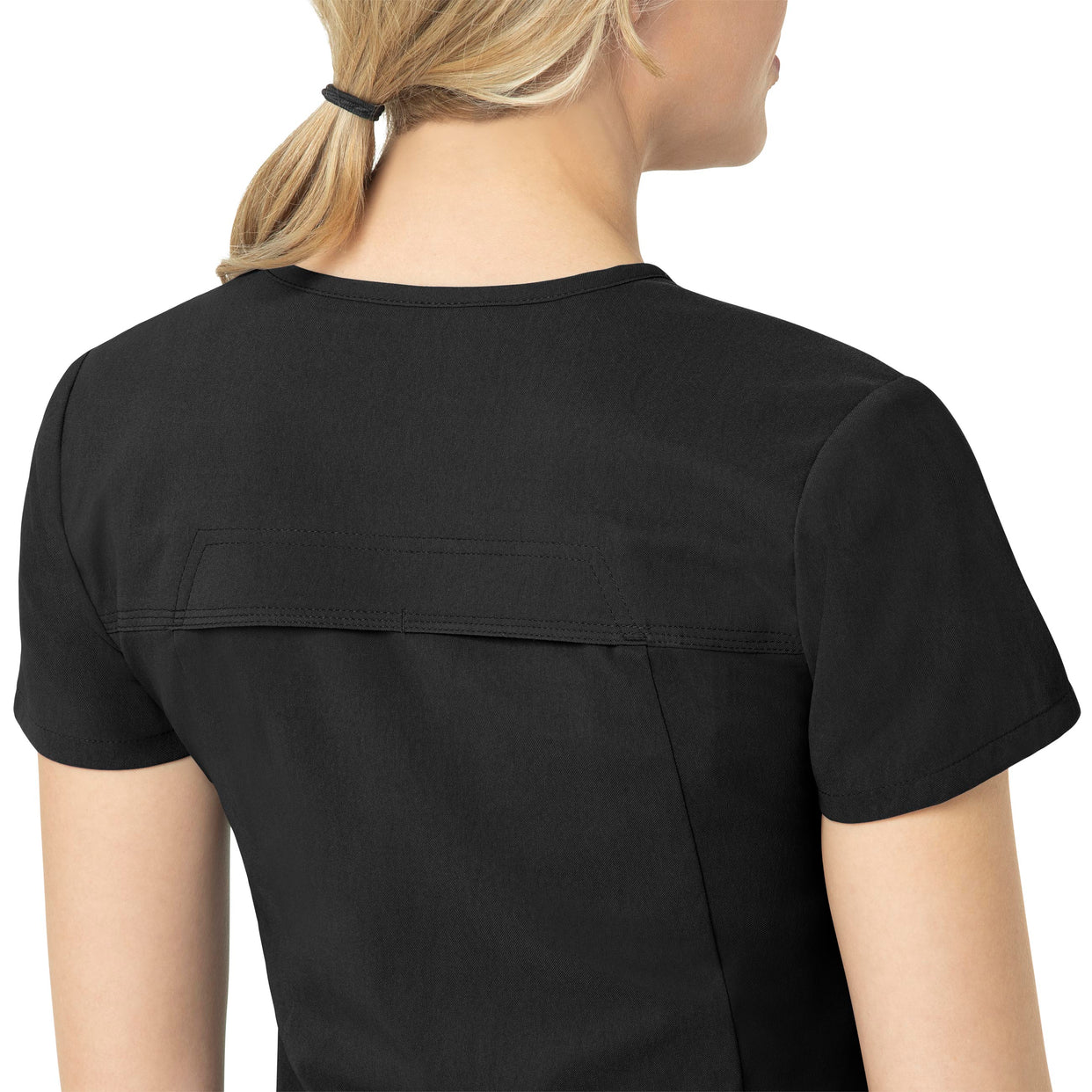 Rugged Flex Peak Women's Tuck-In Scrub Top Black back detail