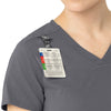 Rugged Flex Peak Women's Tuck-In Scrub Top Pewter front detail