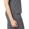 Rugged Flex Peak Women's Tuck-In Scrub Top Pewter side detail 2