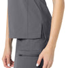 Rugged Flex Peak Women's Tuck-In Scrub Top Pewter hemline detail