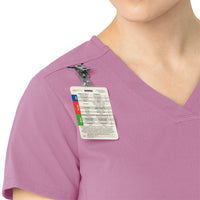 Rugged Flex Peak Women's Tuck-In Scrub Top Thistle front detail