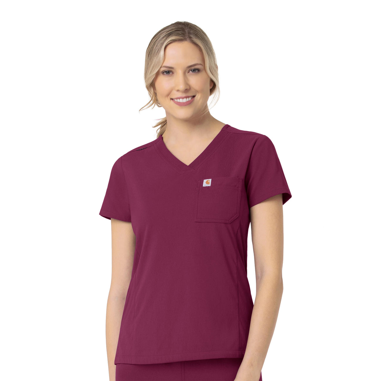 Rugged Flex Peak Women's Tuck-In Scrub Top Wine