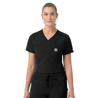 Rugged Flex FLD Women's Tuck-in Scrub Top Black