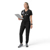 Rugged Flex FLD Women's Tuck-in Scrub Top Black full scrub set