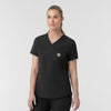 Rugged Flex FLD Women's Tuck-in Scrub Top Black side view