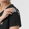 Rugged Flex FLD Women's Tuck-in Scrub Top Black front detail