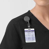 Rugged Flex FLD Women's Tuck-in Scrub Top Black side detail 2