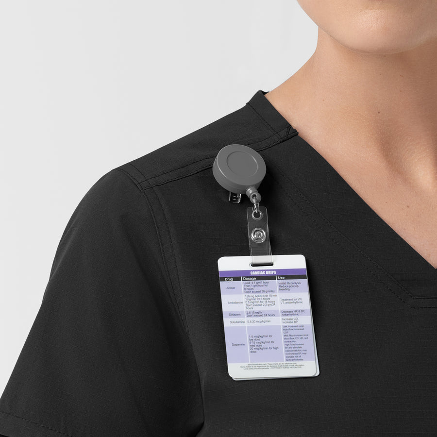 Rugged Flex FLD Women's Tuck-in Scrub Top Black side detail 2