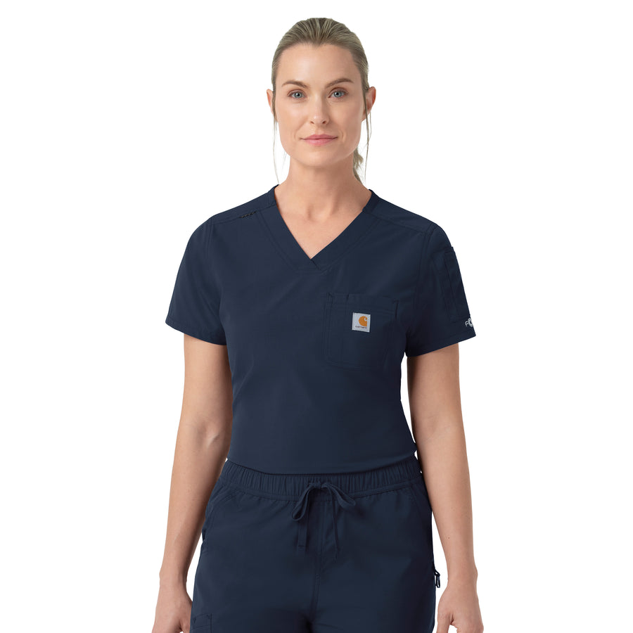 Rugged Flex FLD Women's Tuck-in Scrub Top Navy
