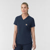 Rugged Flex FLD Women's Tuck-in Scrub Top Navy side view